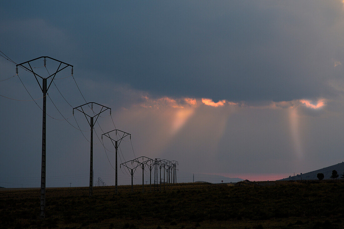 The end of the storm like two light eyes on the clouds.