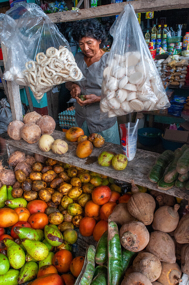 Market in Indiana viallage, Iquitos, Loreto, Peru