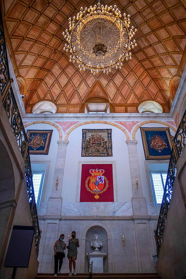 Eingangsportal des Königspalastes von Aranjuez, UNESCO-Weltkulturerbe, Provinz Madrid, Spanien, Europa