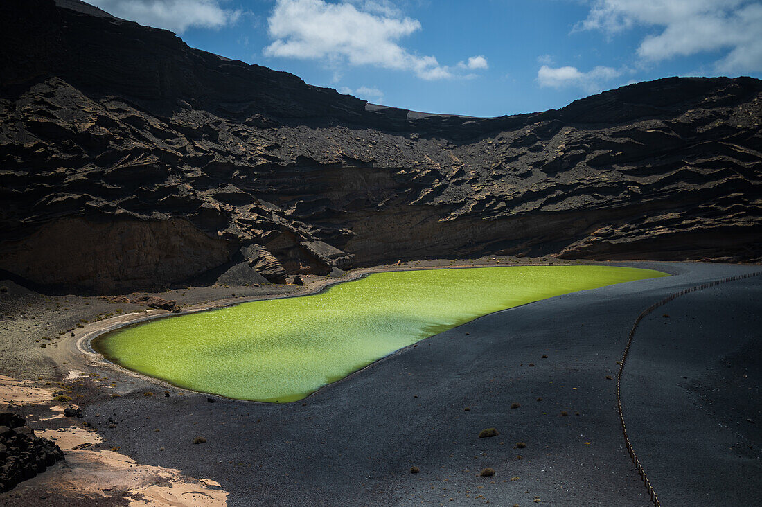 Grüne Lagune oder Charco de los Clicos auf Lanzarote, Kanarische Inseln, Spanien