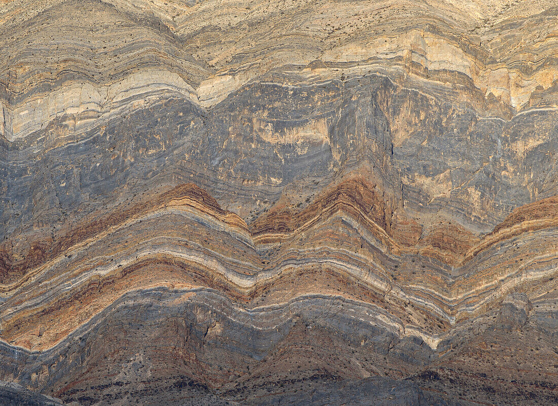 Sedimentary rock layers of the Cambrian Bonanza King Formation in the Last Chance Mountain Range east of Eureka Dunes; Death Valley National Park, California.