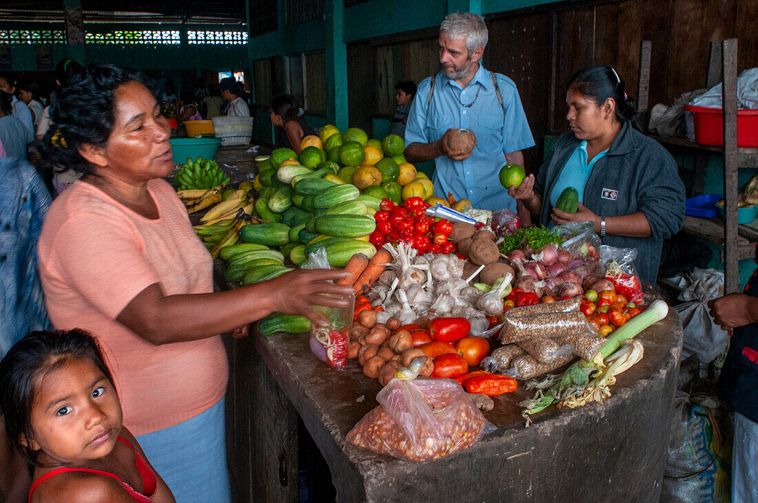 Market in Indiana viallage, Iquitos, Loreto, Peru
