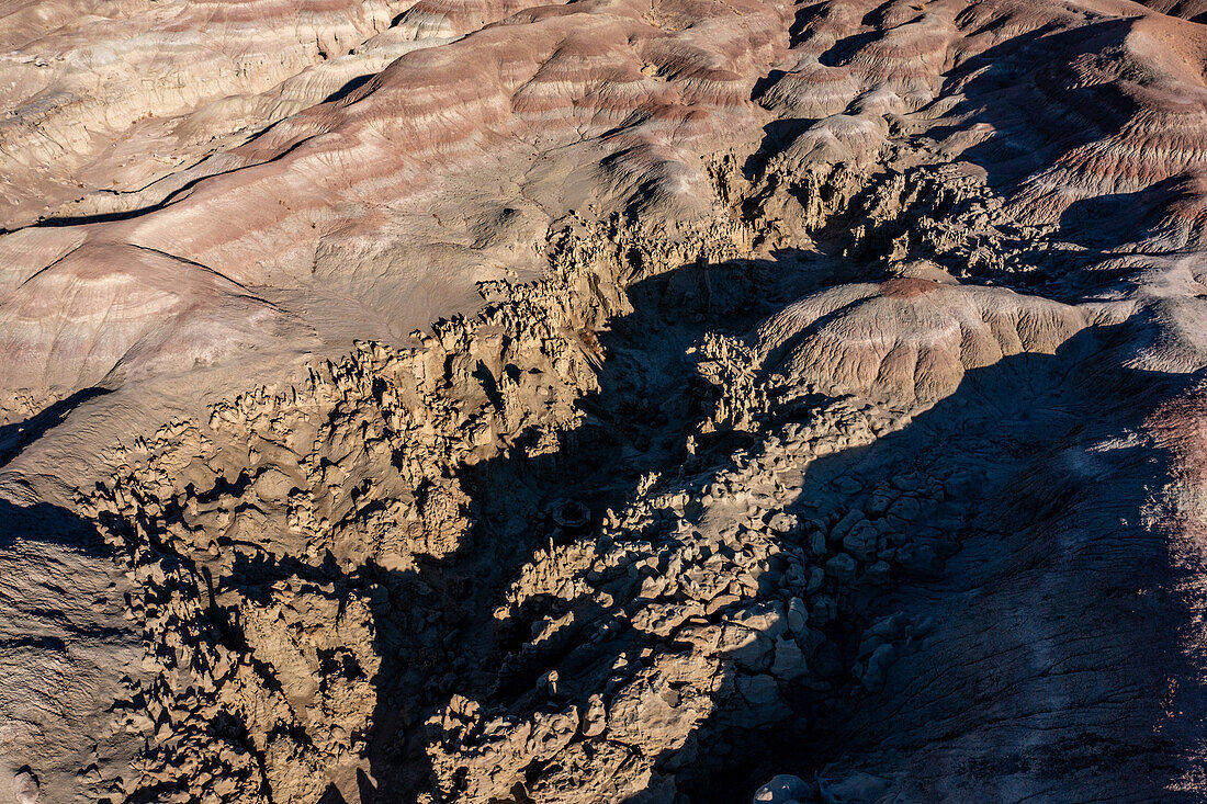 Fantastically eroded sandstone formations in the Fantasy Canyon Recreation Site near Vernal, Utah.