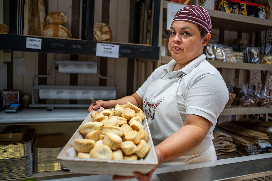 Sigüenza Guadalajara sweets are distributed, such as mantecados from the bakery Gustos de antes, Sigüenza, Guadalajara province, Spain