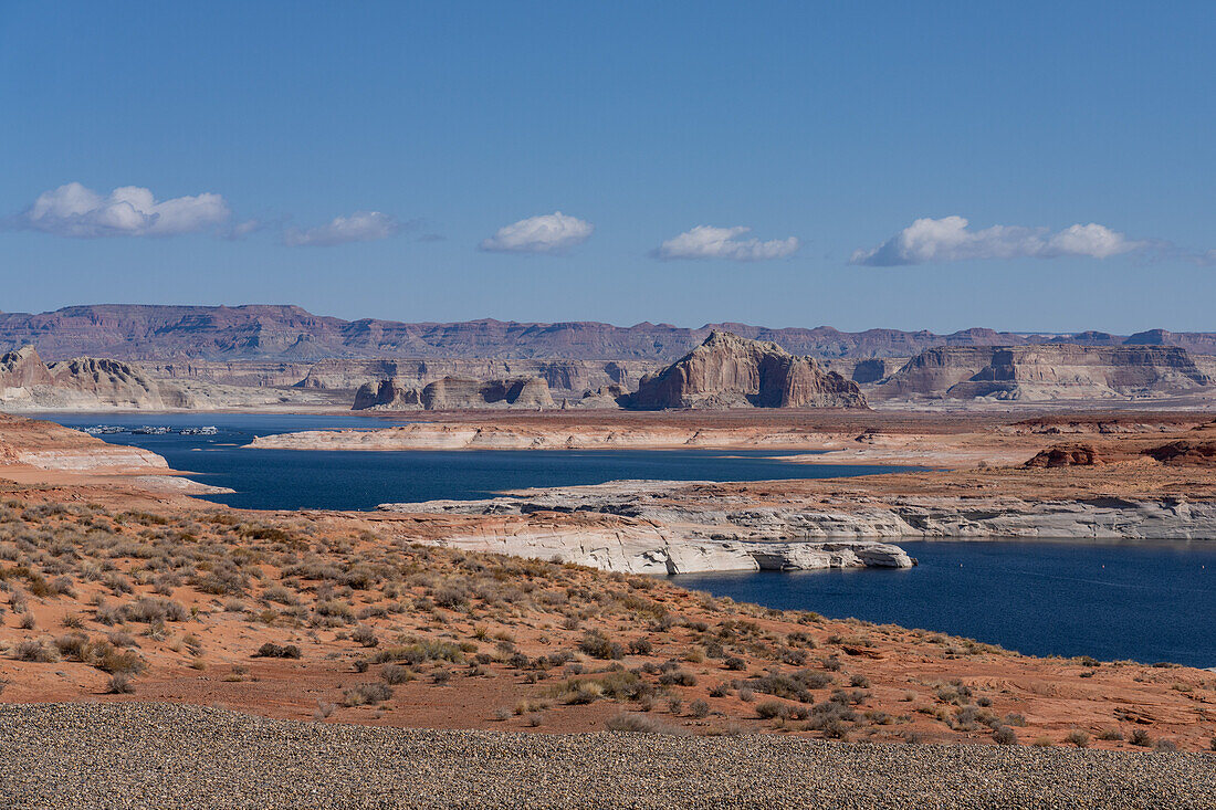 The Wahweap Marina at the southern end of Lake Powell in the Glen Canyon National Recreation Area, Arizona.