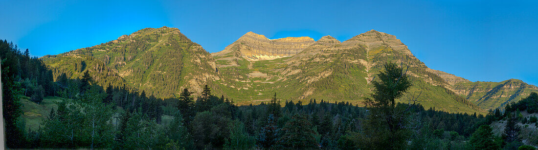 The east face of Mount Timpanogos in the Wasatch Mountain Range in northern Utah.