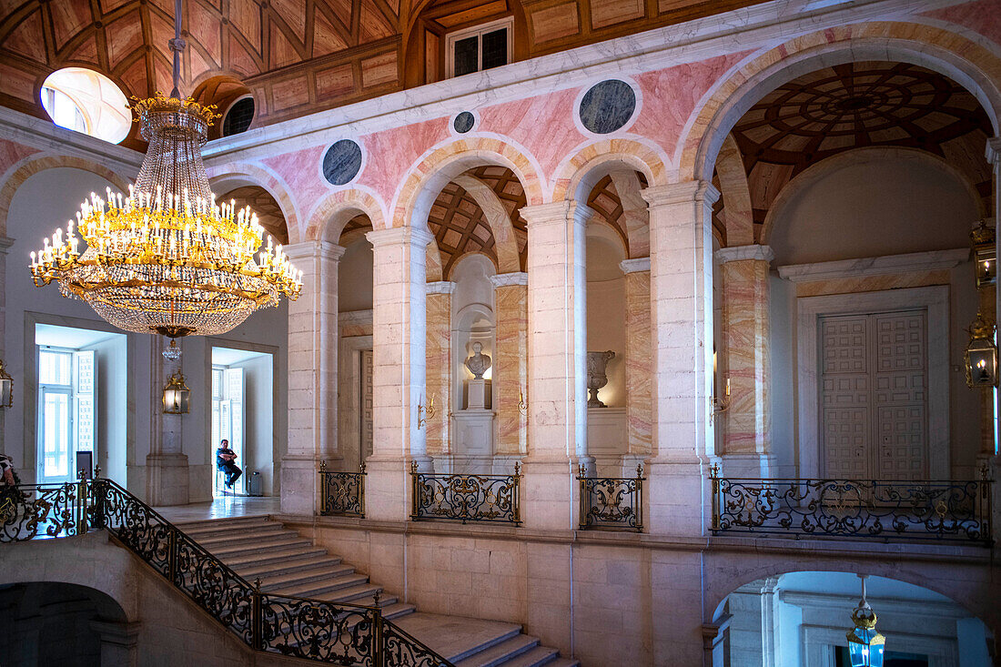 Eingangsportal des Königspalastes von Aranjuez, UNESCO-Weltkulturerbe, Provinz Madrid, Spanien, Europa