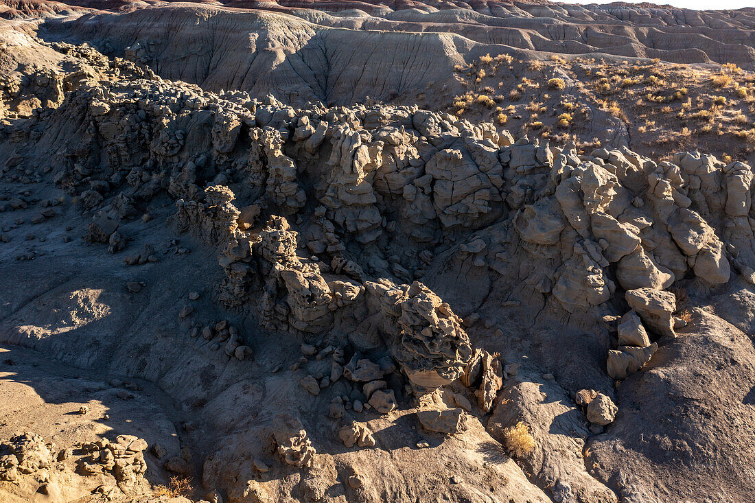 Fantastically eroded sandstone formations in the Fantasy Canyon Recreation Site near Vernal, Utah.