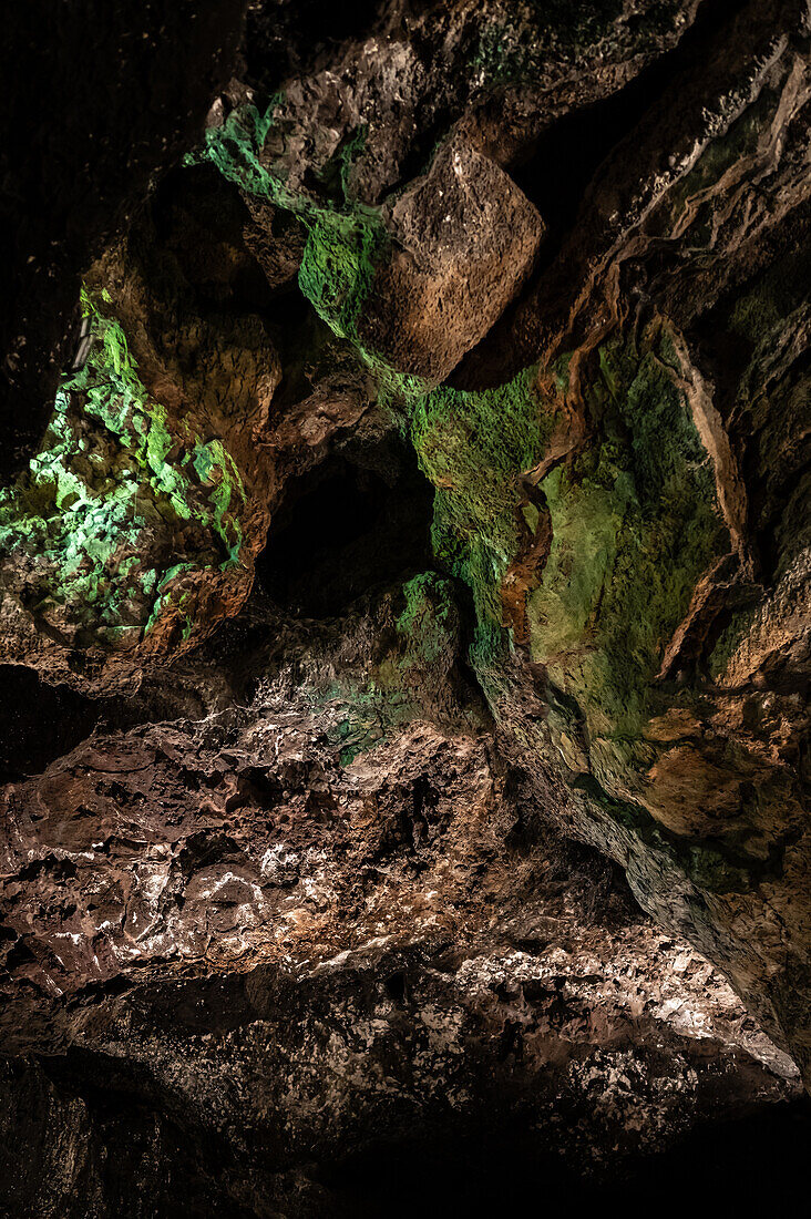 Cueva de los Verdes, eine Lavaröhre und Touristenattraktion der Gemeinde Haria auf der Insel Lanzarote, Kanarische Inseln, Spanien