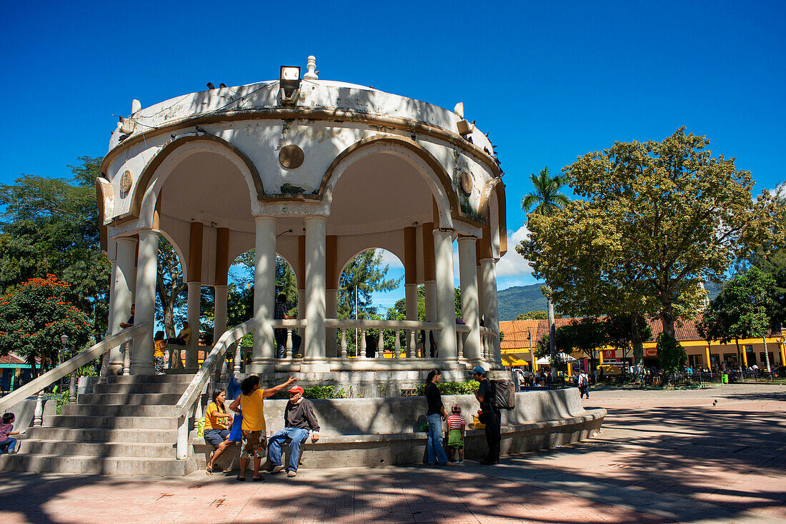 Afternoon at Parque Daniel Hernandez, San Salvador city center. Santa Tecla neighborhood. El Salvador, Central America.
