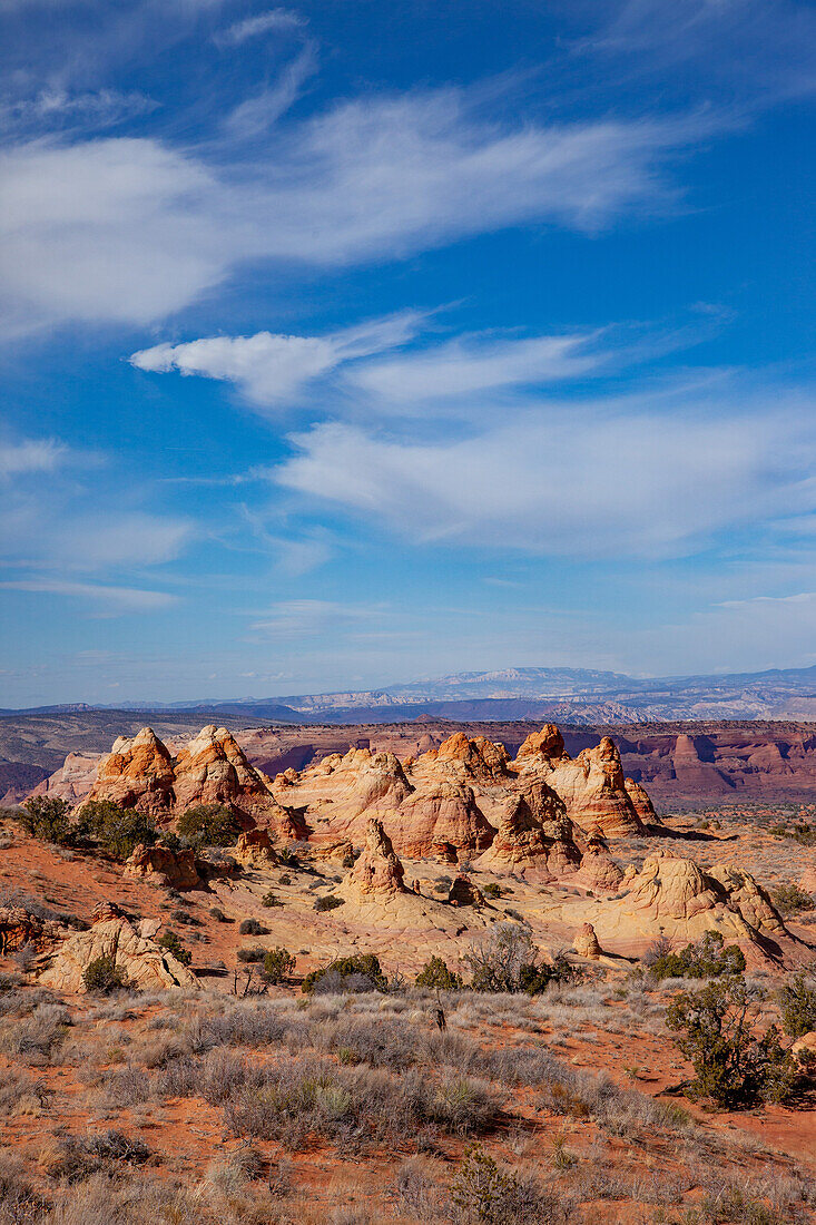 Eroded Navajo sandstone formations in South Coyote Buttes, Vermilion Cliffs National Monument, Arizona.