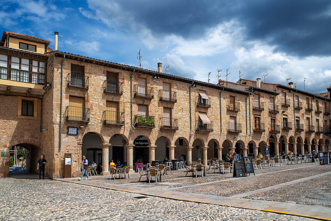 Main square, Plaza Mayor, Sigüenza, Guadalajara province, Spain