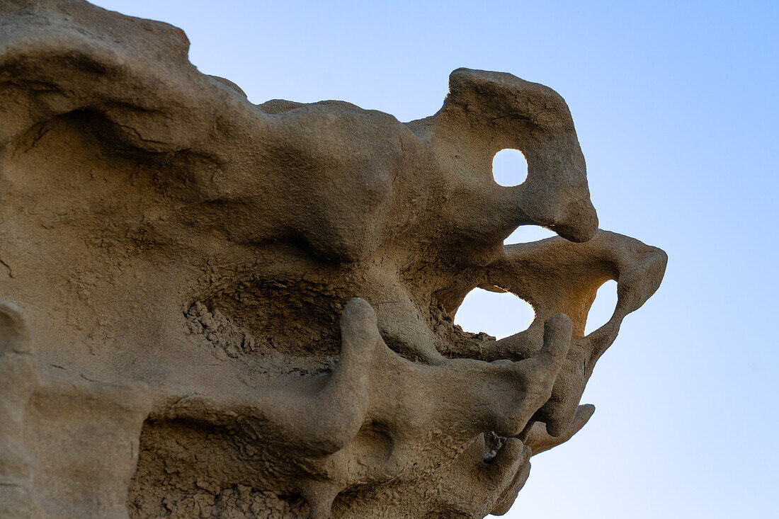 Fantastisch erodierte Sandsteinformationen in der Fantasy Canyon Recreation Site, nahe Vernal, Utah