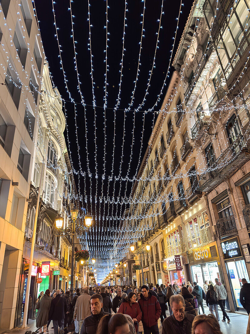 Christmas arrives in the streets of Zaragoza, Aragon, Spain