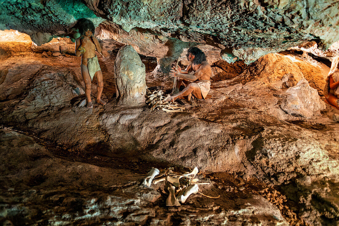 Inside Caves of Sare, Megalithic park, Labourd, Pyrenees-Atlantiques, Nouvelle-Aquitaine, France, Europe.