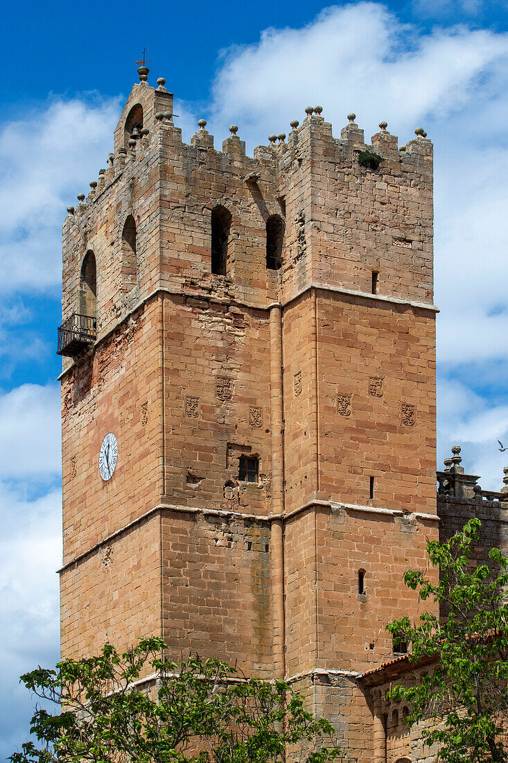 Belfry of the cathedral facade, Sigüenza, Guadalajara province, Spain
