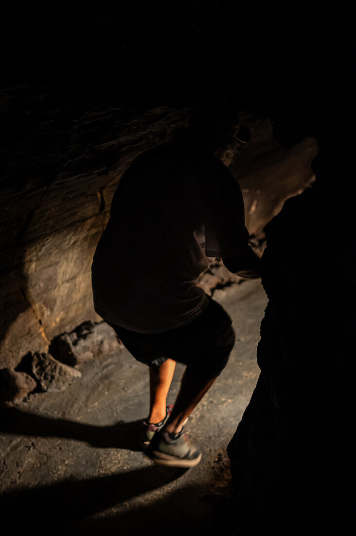 Cueva de los Verdes, a lava tube and tourist attraction of the Haria municipality on the island of Lanzarote in the Canary Islands, Spain