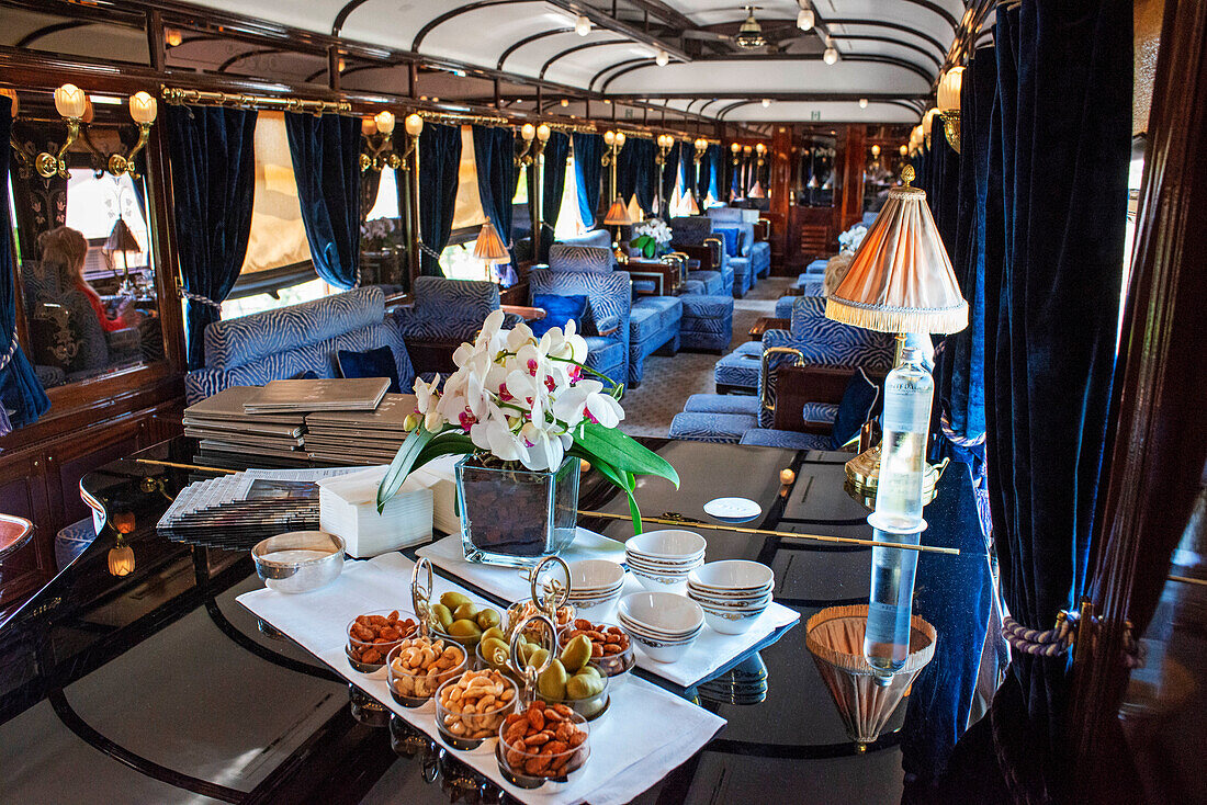 Der Art-déco-Barwagen des Luxuszuges Belmond Venice Simplon Orient Express