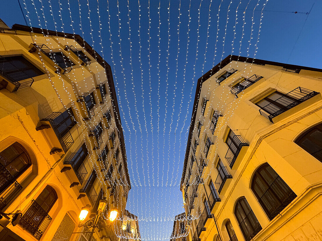 Christmas arrives in the streets of Zaragoza, Aragon, Spain