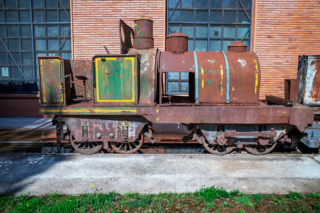 Old disused wagons, Utrillas mining train and Utrillas Mining and Railway Theme Park, Utrillas, Cuencas Mineras, Teruel, Aragon, Spain.