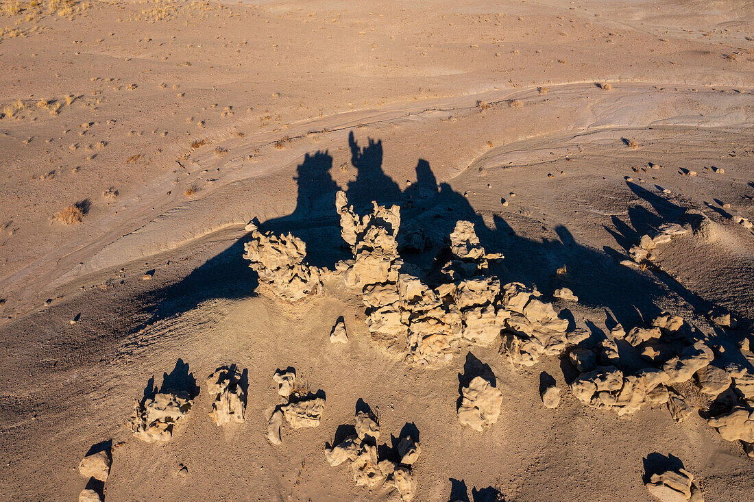 Ornate shadows of the fantastically eroded sandstone formations in the Fantasy Canyon Recreation Site near Vernal, Utah.