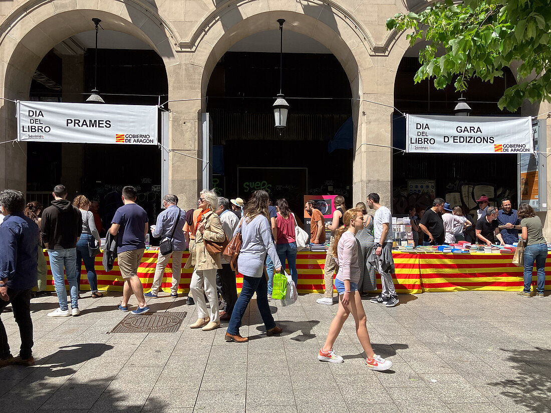 Dia del Libro (Book Day) during Saint George´s Day in Zaragoza, Aragon, Spain