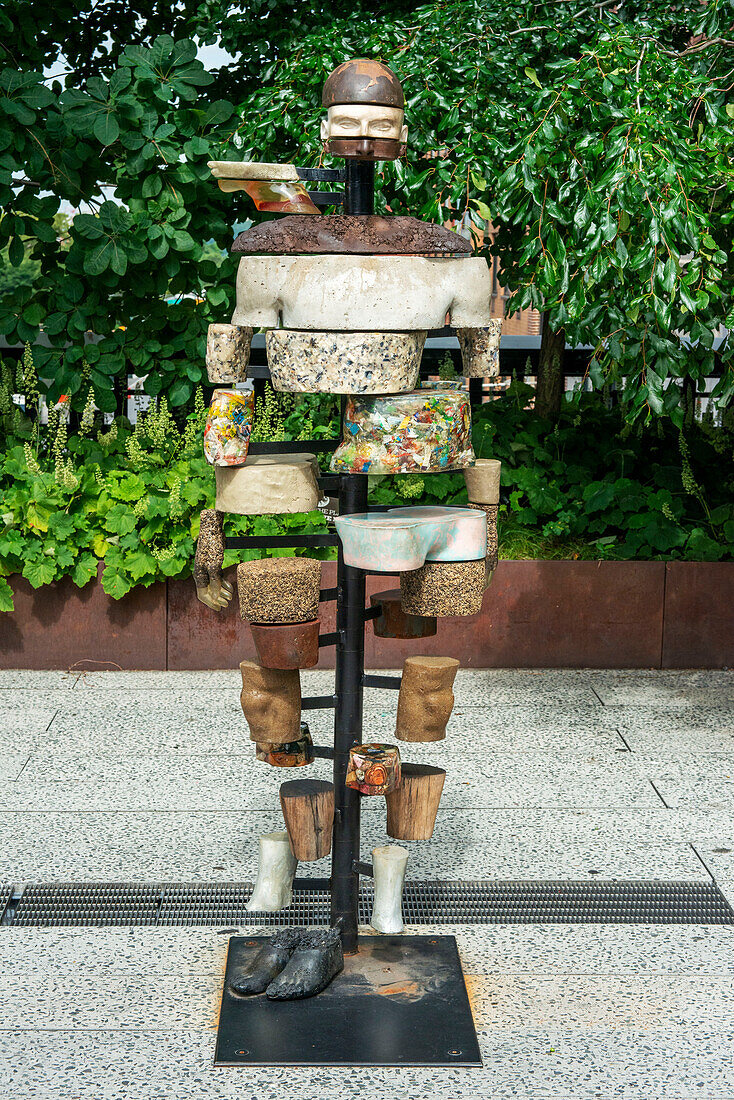 The Dig of No Body ( soil sample), by Mariechen Danz on display on The High Line elevated linear park, New York Central Railroad Manhattan