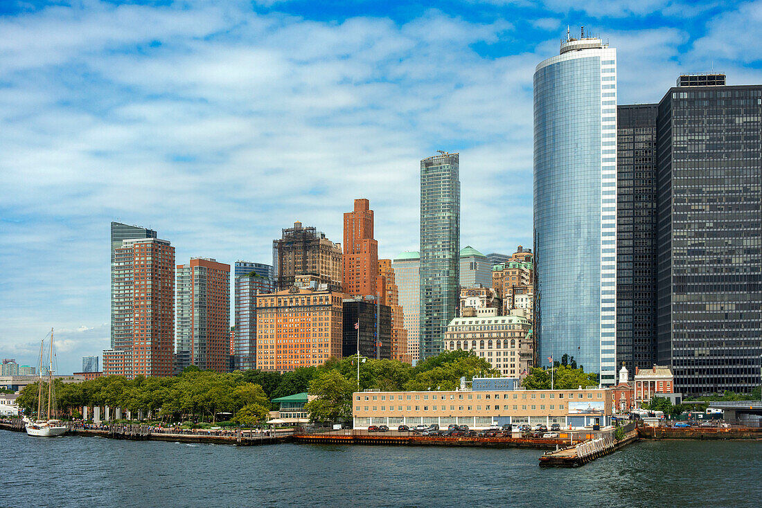panorama New york skyline usa New York City skyline lower manhattan skyline with skyscrapers including the freedom tower cbd new york usa.