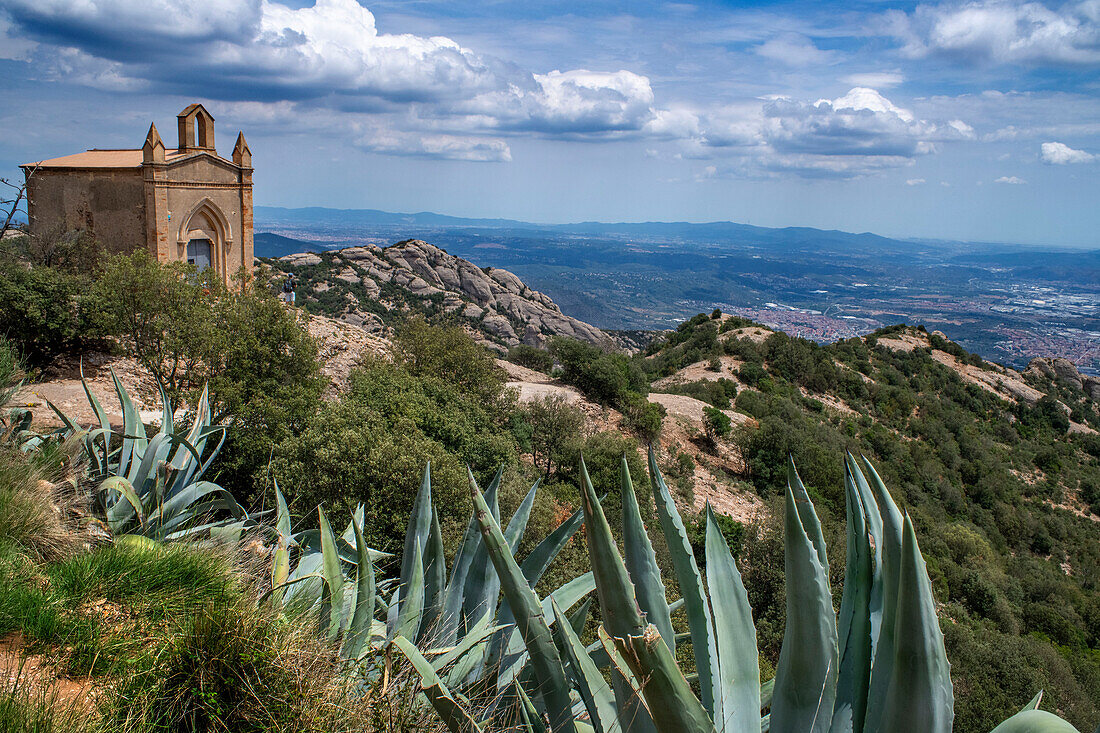 Kapelle Sant Joan auf dem Montserrat, einem gezackten Berg westlich von Barcelona, in Katalonien, Spanien