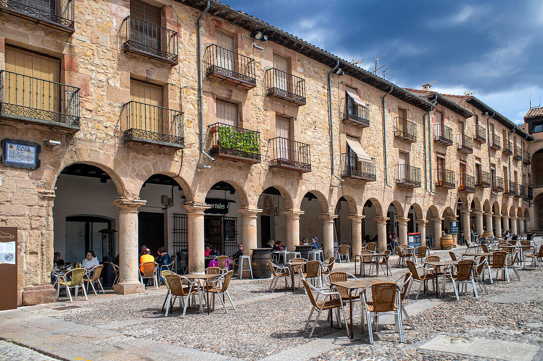 Main square, Plaza Mayor, Sigüenza, Guadalajara province, Spain