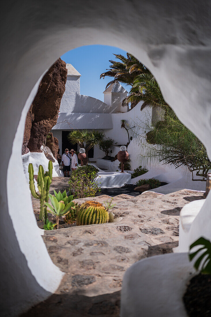 The Lagomar Museum, also known as Omar Sharif's House, unique former home incorporating natural lava caves, now a restaurant, bar & art gallery in Lanzarote, Canary Islands, Spain