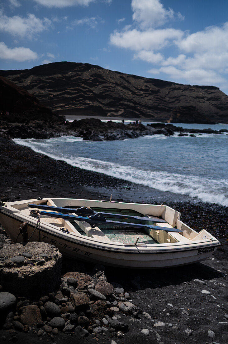 Der Strand El Golfo (Playa el Golfo) auf Lanzarote, Kanarische Inseln, Spanien