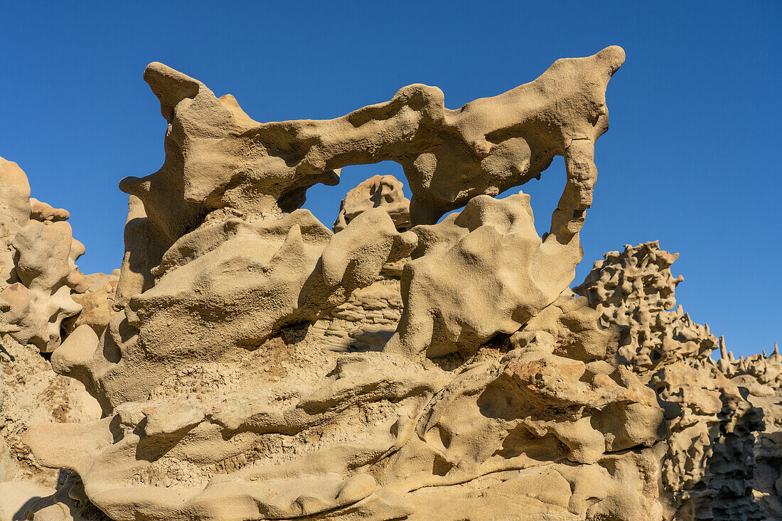 Fantastically eroded sandstone formations in the Fantasy Canyon Recreation Site, near Vernal, Utah.