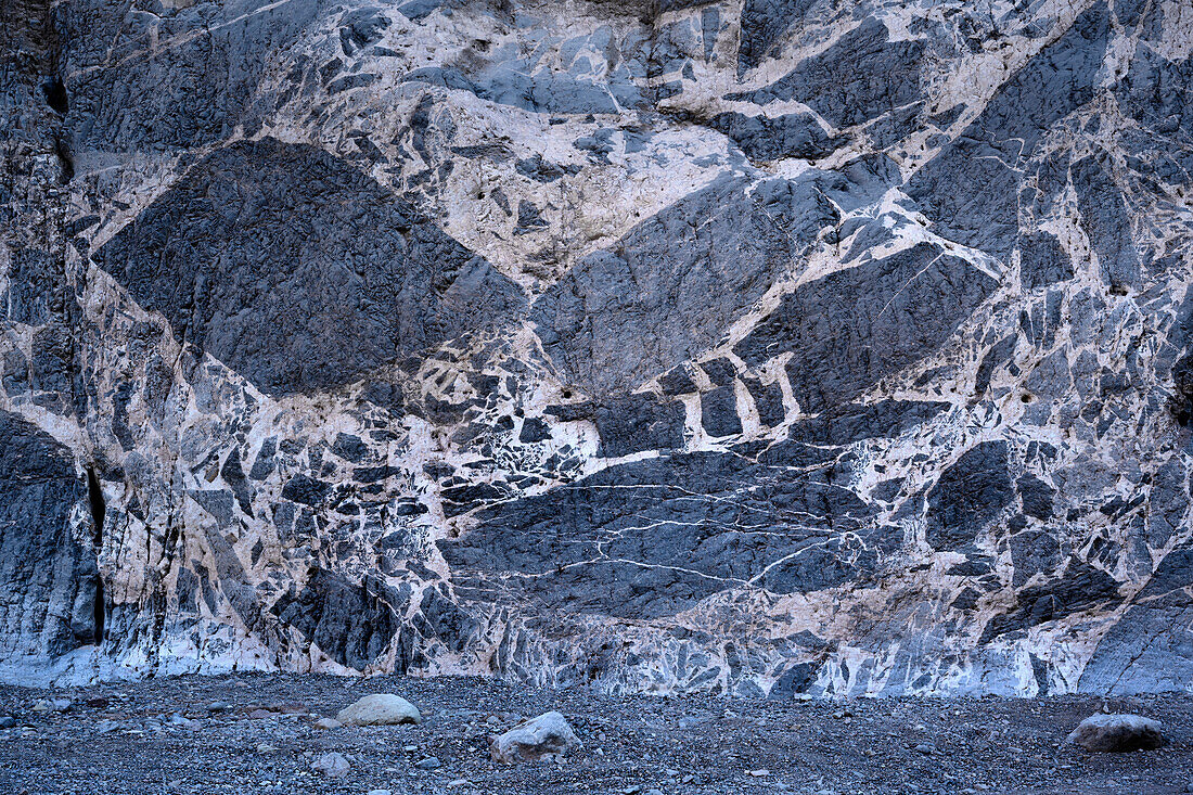 Breccia rock formation in Titus Canyon, Death Valley National Park, California.