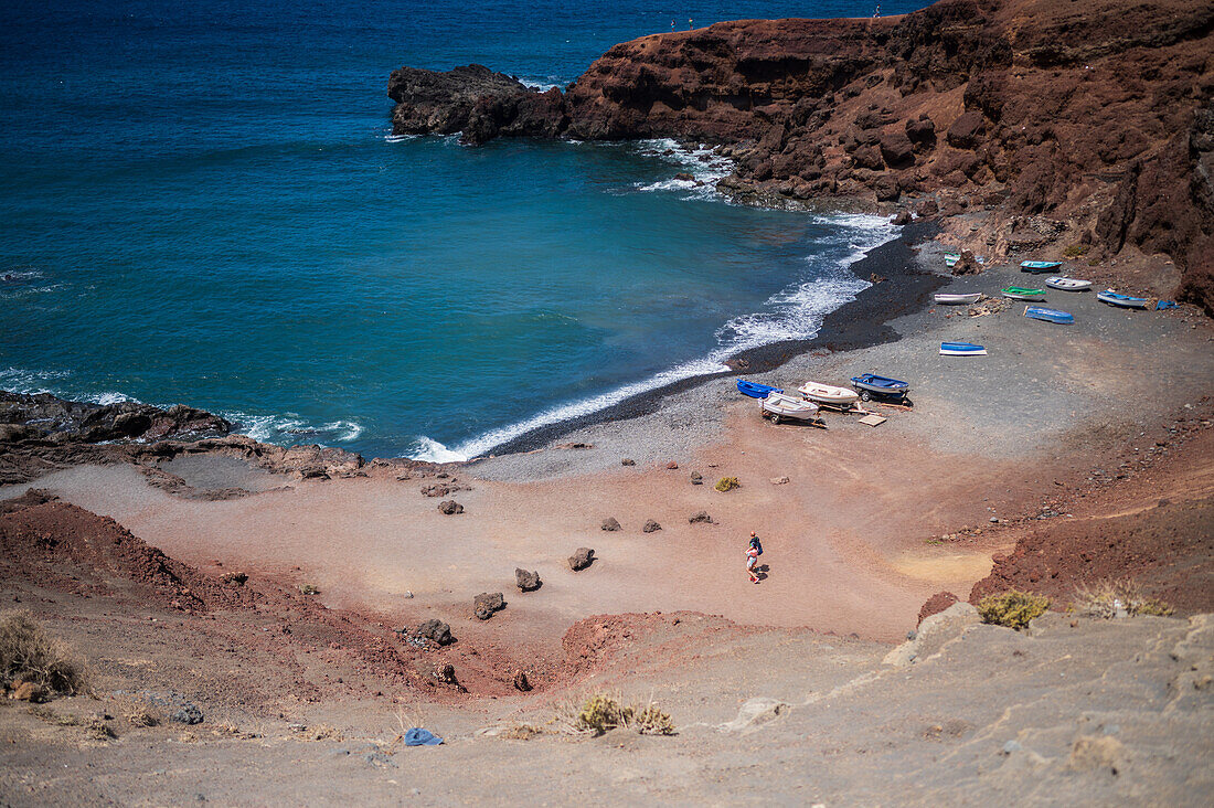 Strand El Golfo (Playa el Golfo) auf Lanzarote, Kanarische Inseln, Spanien