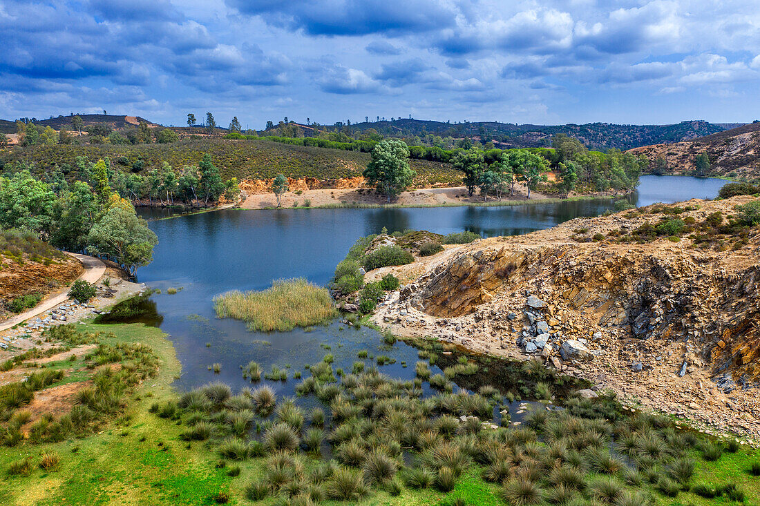 Stausee des Flusses Agrio, Aznalcollar-Staudamm, Fluss Guadalquivir, Provinz Sevilla, Spanien