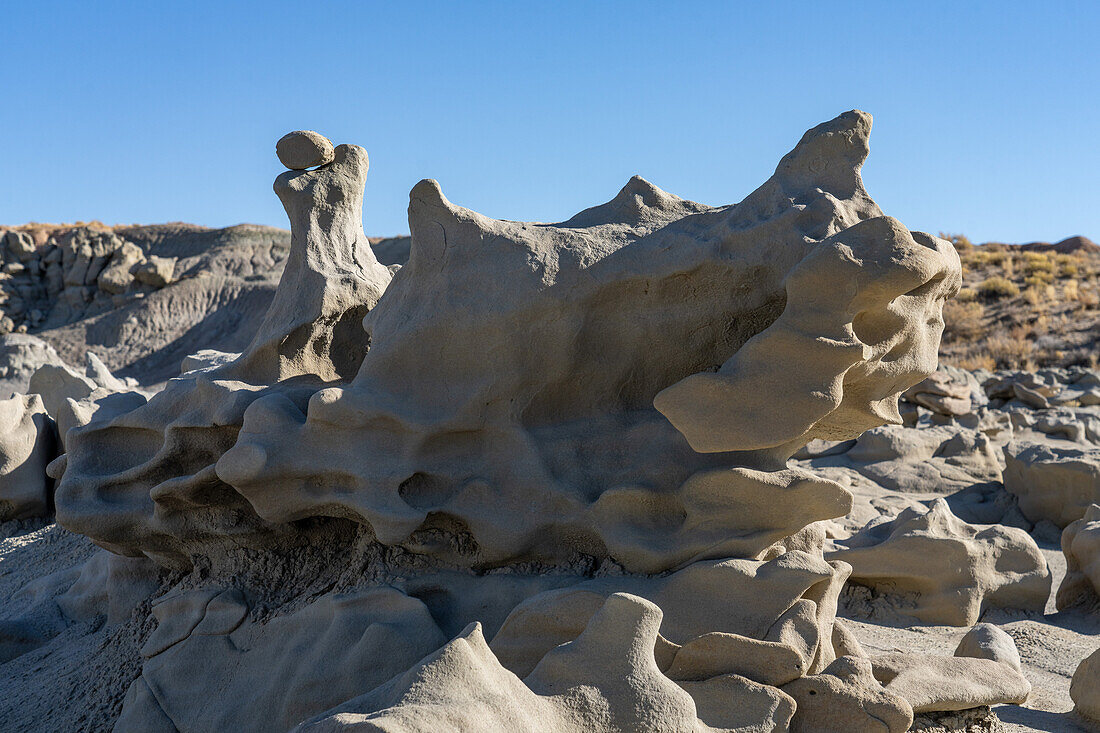 Fantastically eroded sandstone formations in the Fantasy Canyon Recreation Site, near Vernal, Utah.