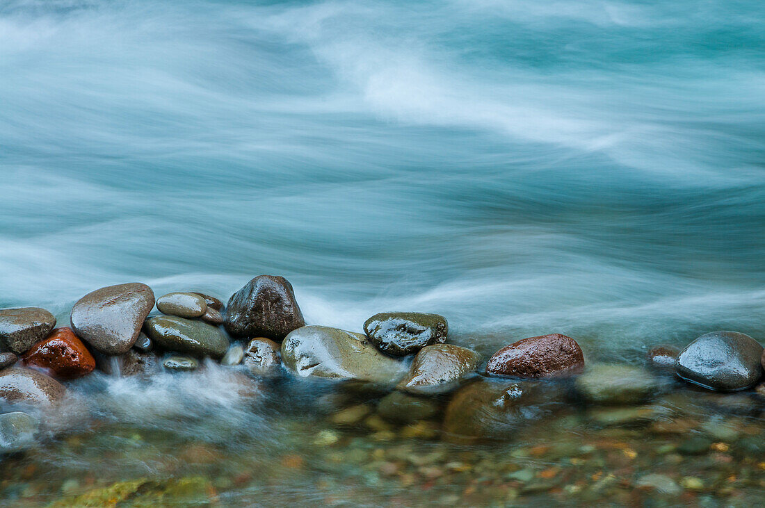 Rocks and waterflow, Salmon Creek, Willamette National Forest, Oregon.