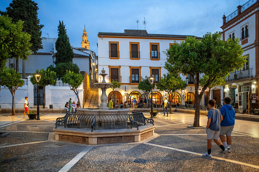 Rathaus auf der Plaza del Carmen in der Altstadt von Estepa in der Provinz Sevilla in Andalusien im Süden Spaniens