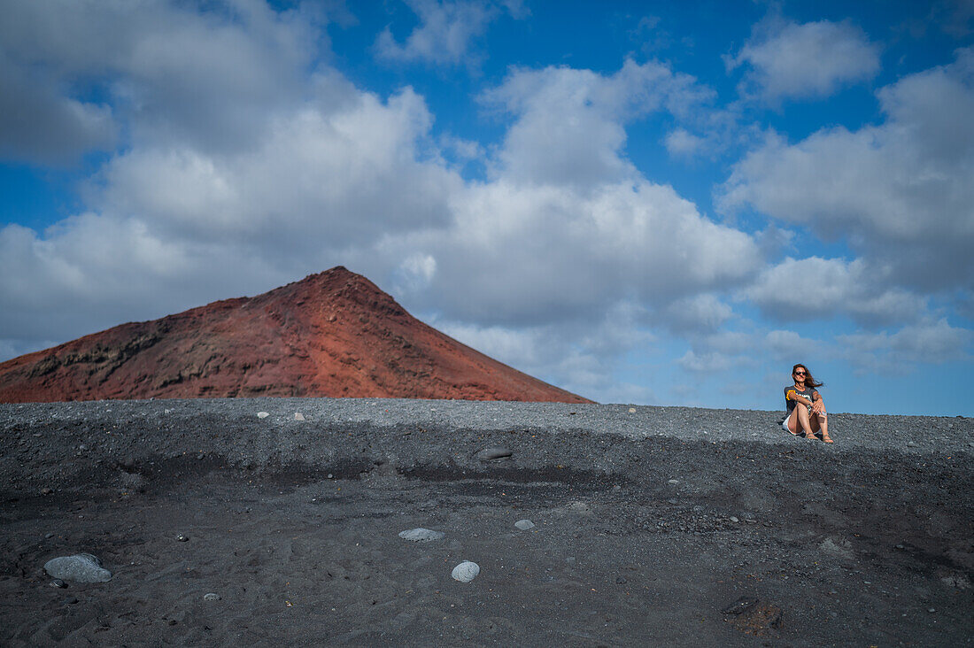 Strand Montaña Bermeja auf Lanzarote, Kanarische Inseln, Spanien