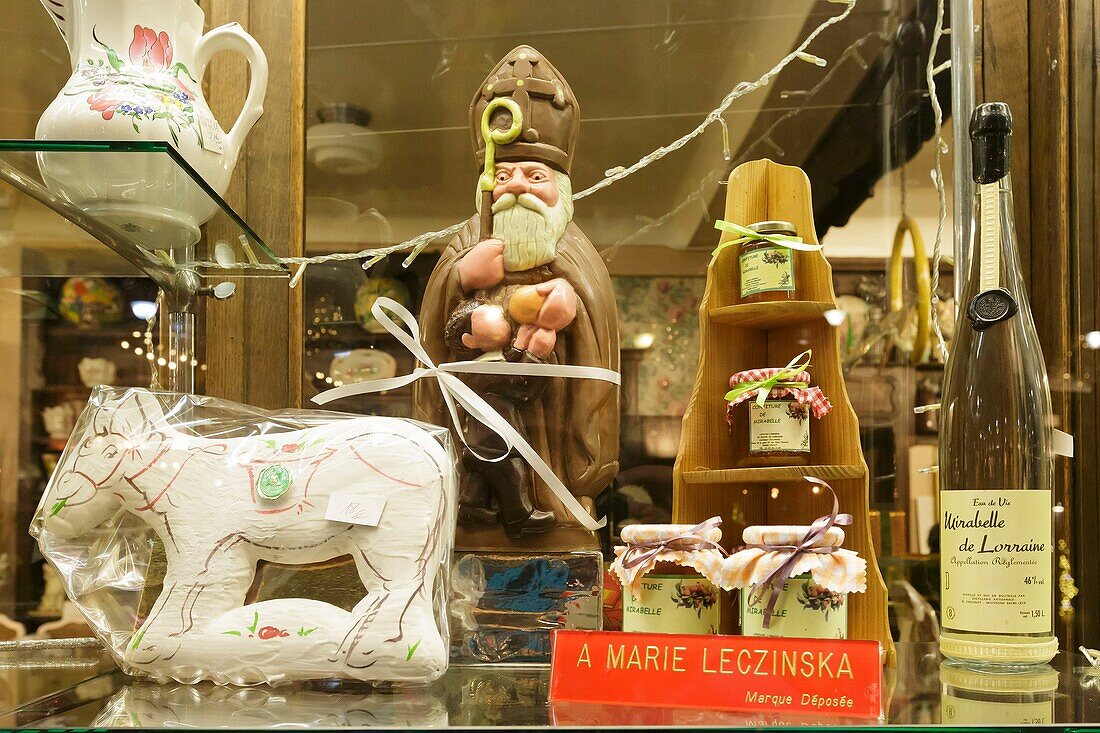 France, Meurthe et Moselle, Nancy, shop window of the sweet, chocolate and biscuits shop Lefevre et Lemoine