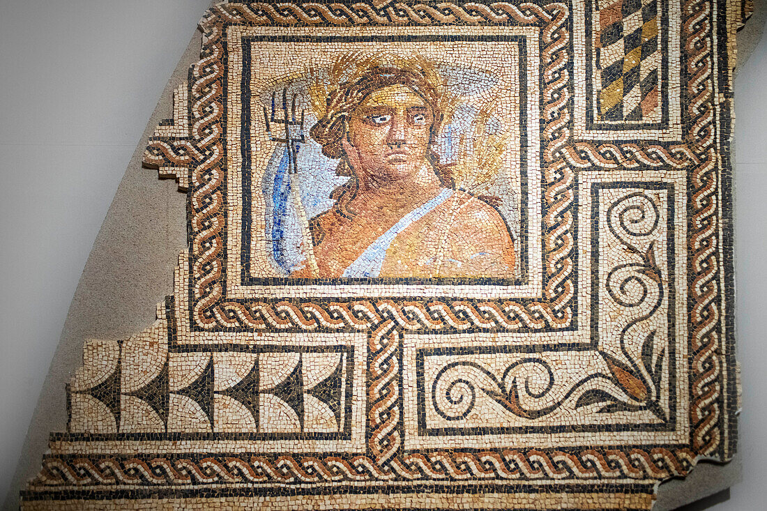 Altes römisches Mosaik im Museum Museo de la ciudad de Carmona (MCIC). Altstadt Carmona Sevilla Andalusien Südspanien