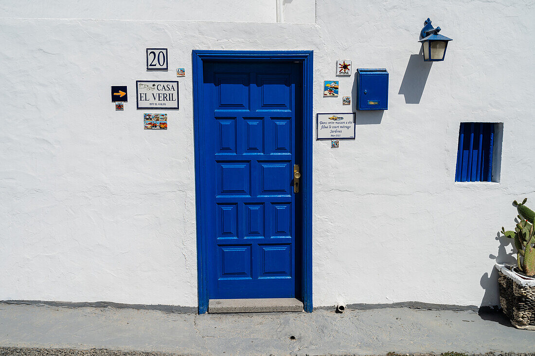El Golfo, ein kleines Fischerdorf an der Südwestküste der Insel Lanzarote, Kanarische Inseln, Spanien