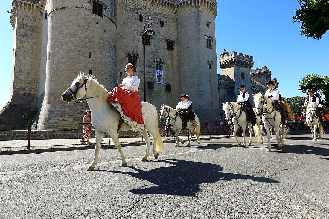 France, Bouches du Rhone, Tarascon, medieval castle of King Rene (XVth) listed historical monument, festival of La Tarasque (last weekend of June)