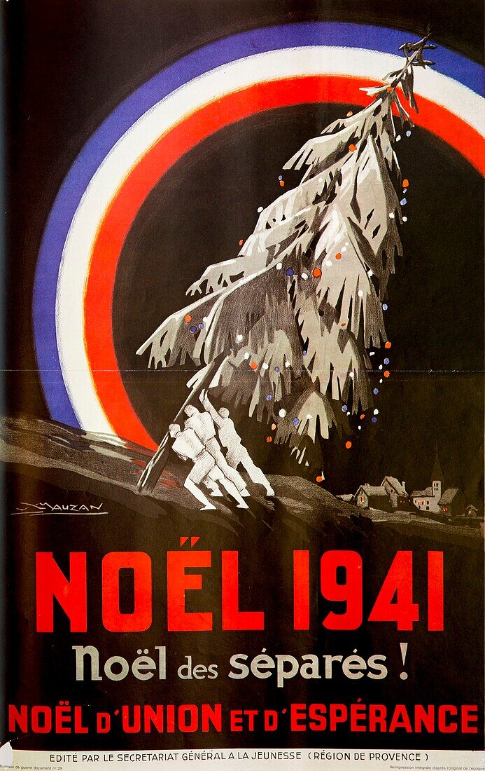 France, Paris, former propaganda poster of the Second World War (39-45)