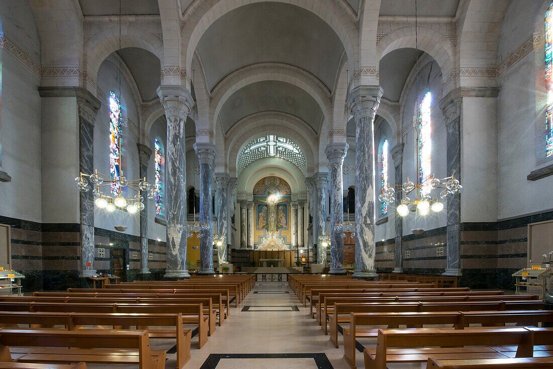 France, Haute Savoie, Annecy, the interior of the basilica of the visitation where Saint Francis de Sales rests