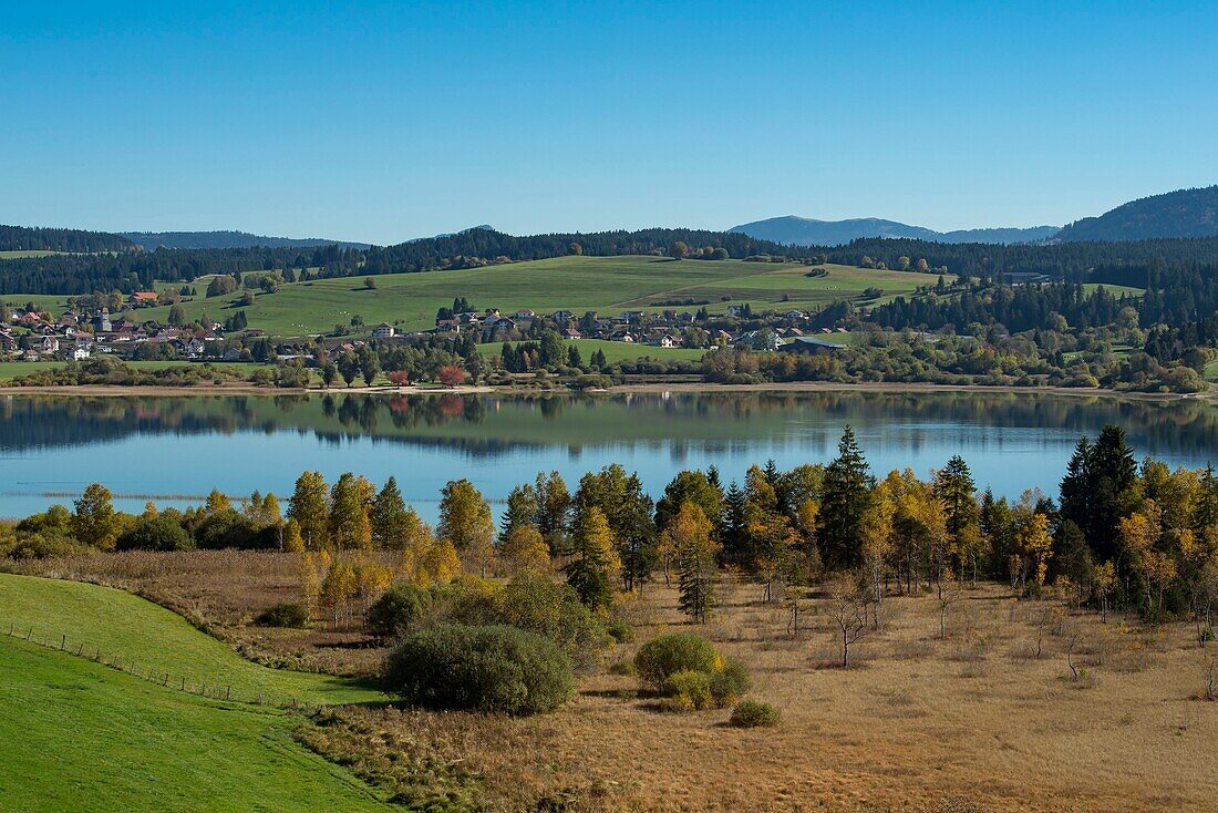 France, Doubs, Labergement saint Marie, the lake of Remoray