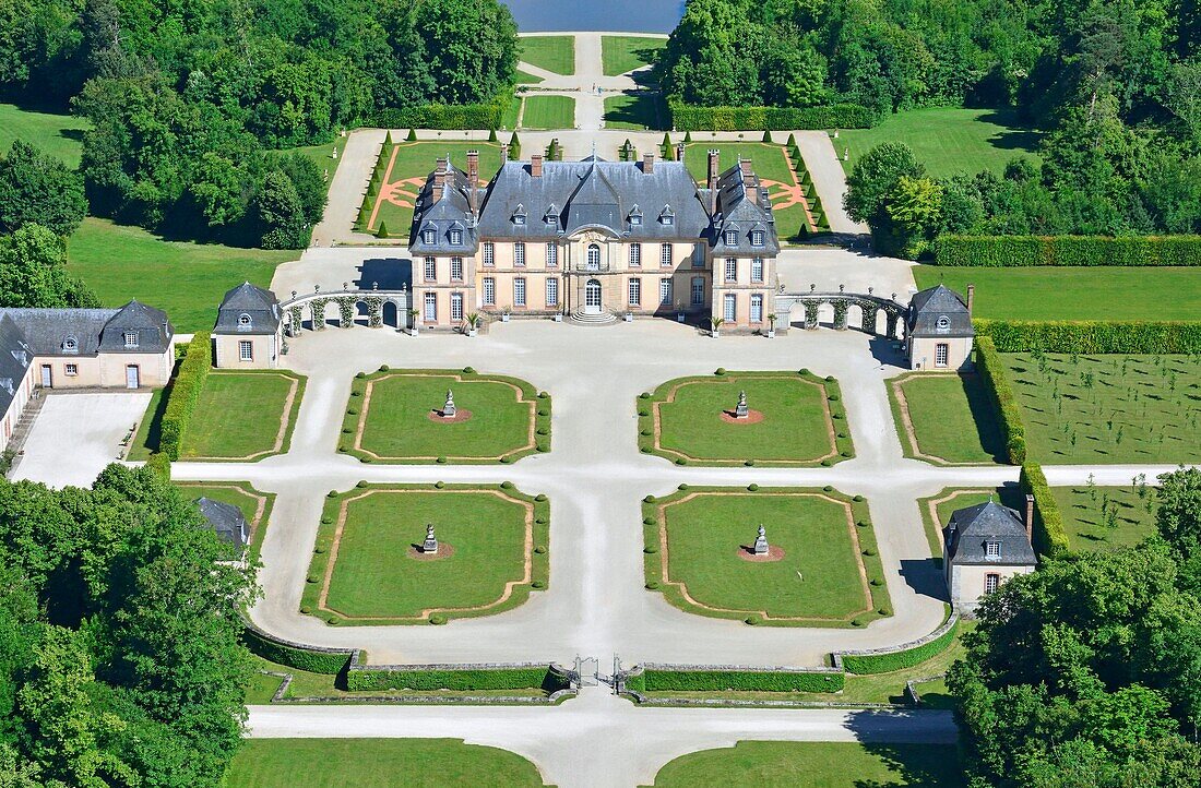 Frankreich, Aube, La Motte Tilly, das Schloss von La Motte Tilly (Luftaufnahme)
