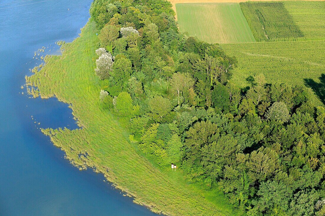 Frankreich, Savoyen, La Balme, Die Rhone (Luftaufnahme)