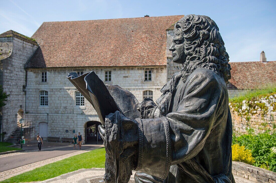 Frankreich, Doubs, Besancon, Vauban-Zitadelle, UNESCO-Welterbe, die Statue von Vauban von Pierre Duc
